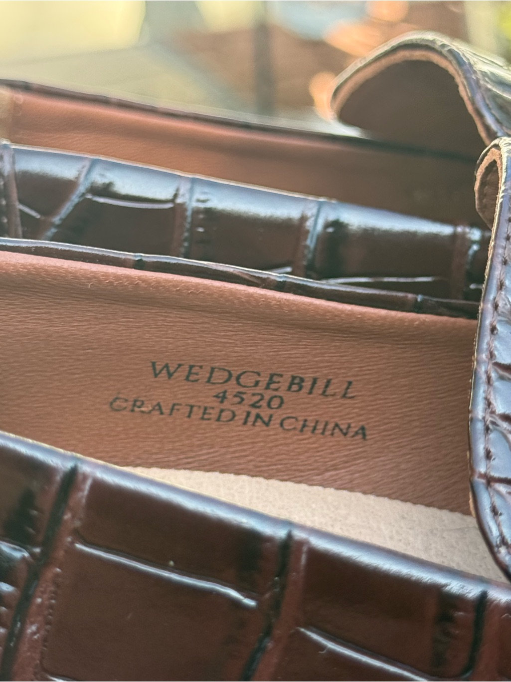 Nwt Bared Footwear ‘Wedgebill’ Brown Croc-Embossed Leather Loafers — image 7 of 8